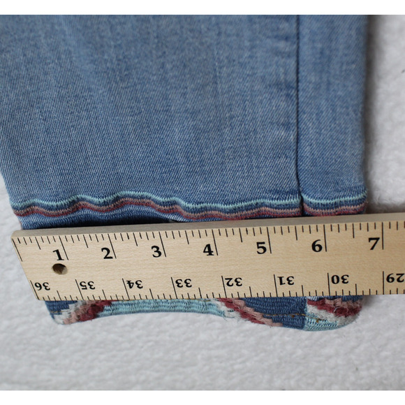 Driftwood Colette Jeans Womens 27 Cuffed Southwestern Boho Denim Western Rodeo - Picture 10 of 11
